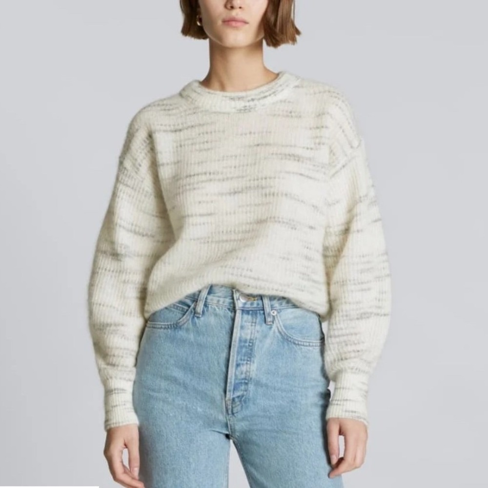 Everlane The Cocoon Crew in Alpaca Merino Wool Crew Neck Fine Knit Size Small